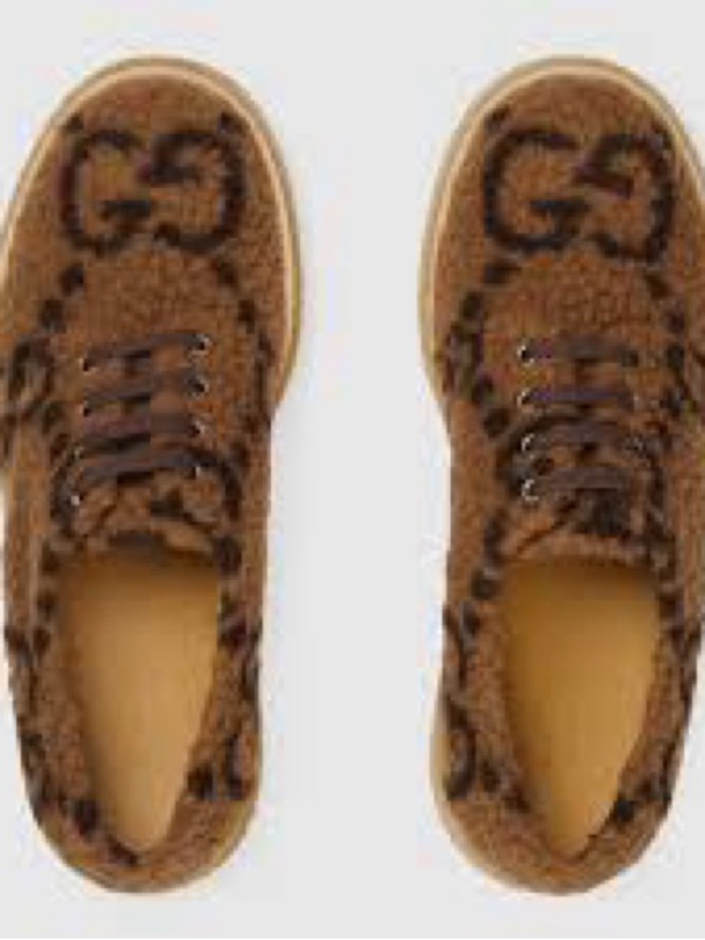 Gucci Brown Suede Logo Lace-Up Sneakers